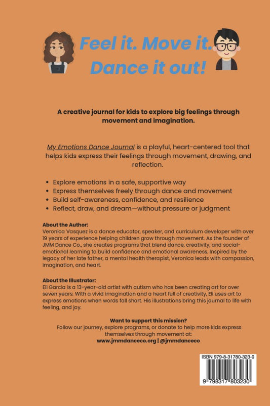 My Emotions Dance Journal, A fun journal to help kids move, draw, and talk about feelings! By Veronica Vasquez