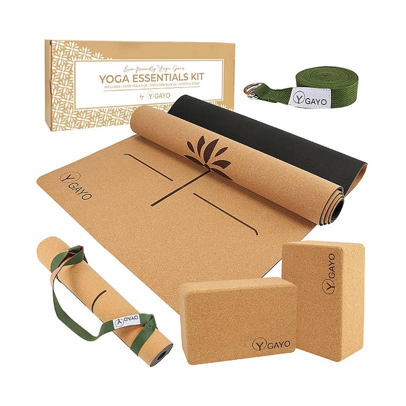 Ultimate Cork Yoga Mat & Essentials Kit